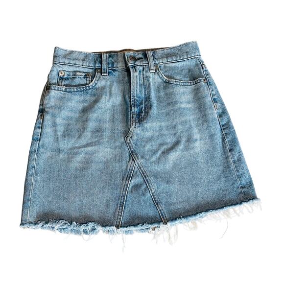 Everlane The Denim Reconstructed Skirt Blue 25 - Picture 2 of 10